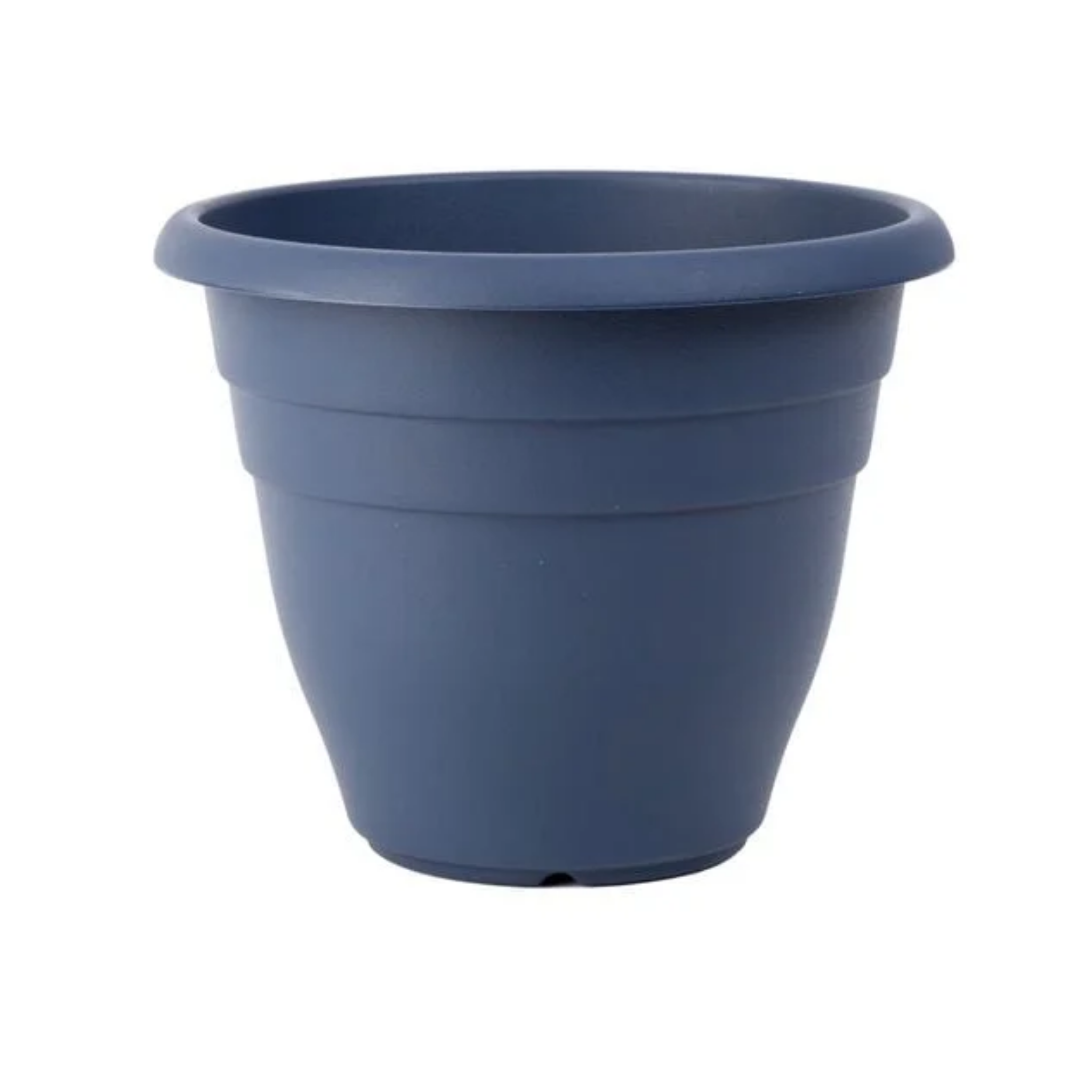 Blue plastic pot on a white background