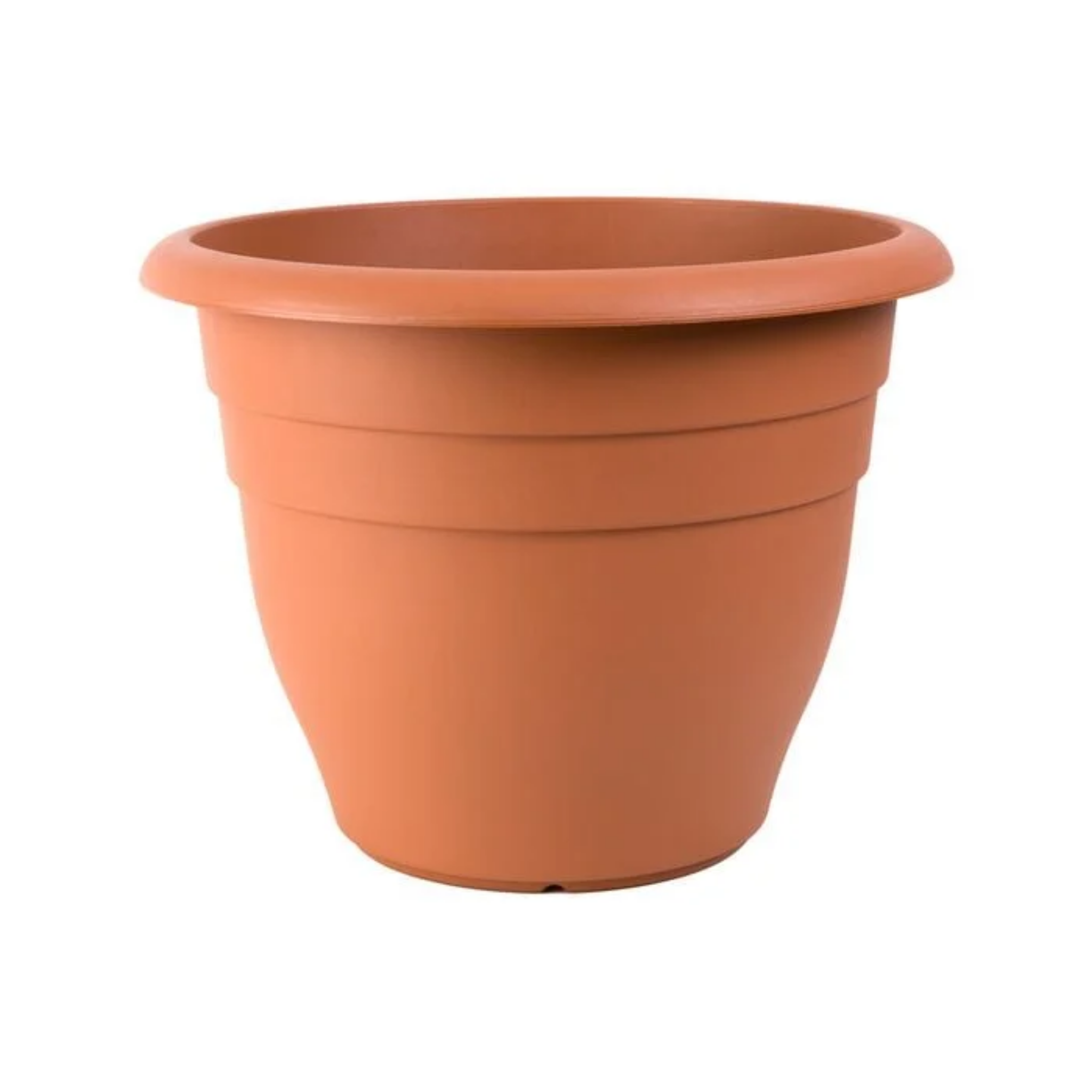 Terracotta-colored pot on a white background