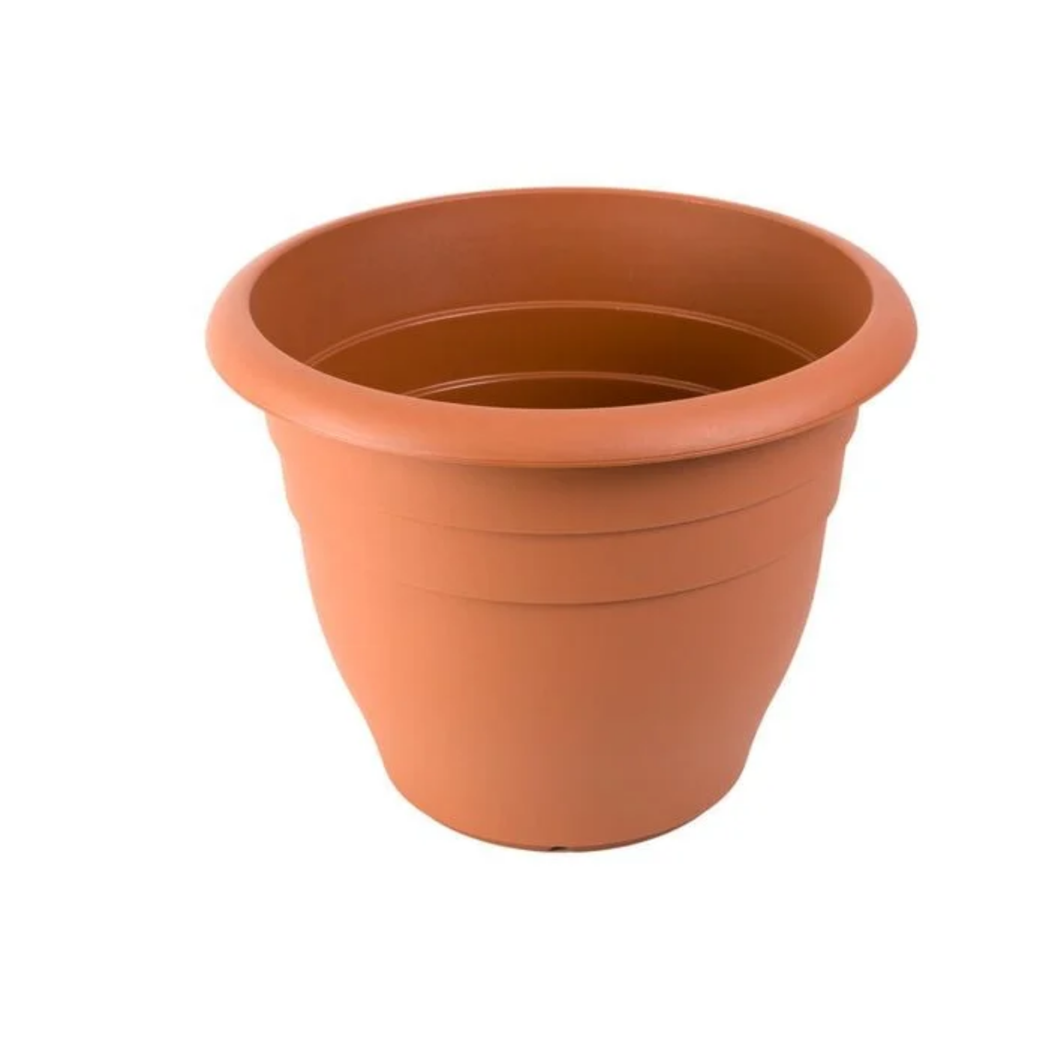 Terracotta pot on a white background