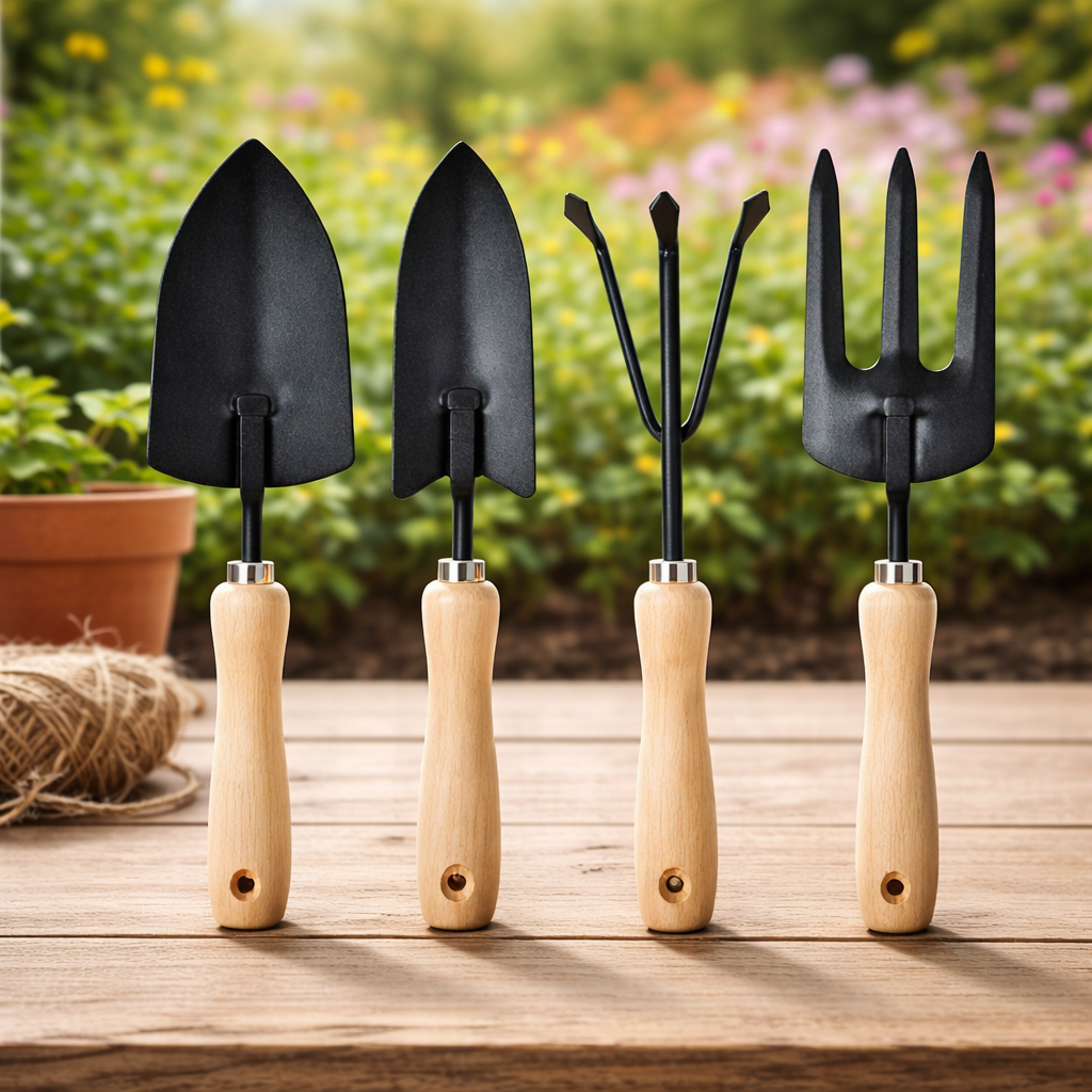 4-Piece Garden Hand Tool Set | Gardening Tools for Planting, Weeding & Soil Care